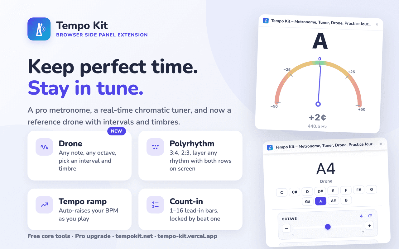 Screenshot: metronome & tuner